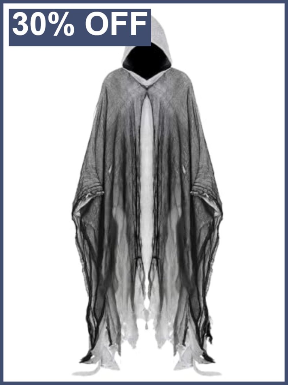 Grim Reaper Hooded Cloak Men Women Halloween Costume Linen Cape
